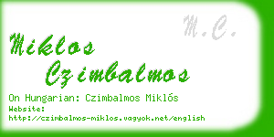 miklos czimbalmos business card