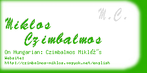 miklos czimbalmos business card